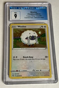 CGC 9 Mint Pokemon Wooloo 222/264 Fusion Strike Cosmos Holo Boltund V Box Graded - Picture 1 of 2