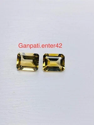 Citrin Lose Edelstein Facettiert Smaragd Oktagon Schliff 11x9MM Natur Geeicht A - Bild 1 von 4