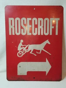 Vintage Rosecroft Raceway - Horse Races ~ Metal Sign ~ Oxon Hill MD ~ 24" x 18" - Picture 1 of 7
