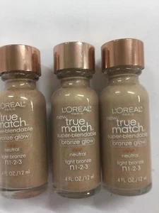 3 X LOREAL True Match Super-Blendable Bronze Glow Neutral Light Bronze n 1-2-3. - Picture 1 of 5