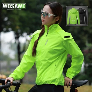 WOSAWE Women's Cycling Hooded Raincoat MTB Bike Windproof Breathable Windbreaker - Picture 1 of 16