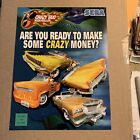 original CRAZY TAXI  HIGH ROLLER sega Naomi  VIDEO  GAME  FLYER