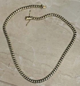 VINTAGE EARLY STERLING GOLD PLATED 24" LONG 98 GRAM CUBAN CHAIN LINK NECKLACE - Imagen 1 de 8