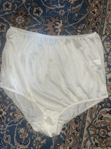 NUEVA LENCERÍA VINTAGE PLATINO ABUELA BRAGAS NAILON SEDOSO CINTURA ALTA MARFIL 2X - Imagen 1 de 3