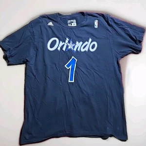 T-shirt Adidas Orlando Magic Anfernee Penny Hardaway #1 nera XL sbiadita, difettosa - Foto 1 di 11