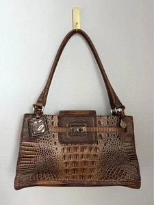 Brahmin Vintage 25th Anniversary Croc Embossed Leather Shoulder Purse - Picture 1 of 9