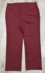 Callaway Pants Men's 46x32 Burgundy Red Golf Chino Flat Front Straight Leg Pants - Picture 1 of 17