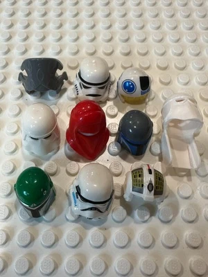 10x Lego Star Wars Minifigure Helmets Lot D - Image 1 of 3
