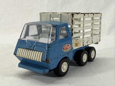 Vintage Tonka Blue and White Stake Bed Tilt Dump Truck Pressed Steel 1970's - Image 1 of 4
