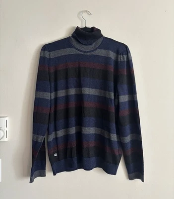 Suéter Lauren Ralph Lauren XL a Rayas Cuello Alto Salir Brillo Negro Púrpura Foto 1 de 4