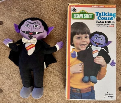 Vtg 1976 Sesame Street TALKING COUNT 14” Rag Doll KNICKERBOCKER w/ Box - Image 1 of 4
