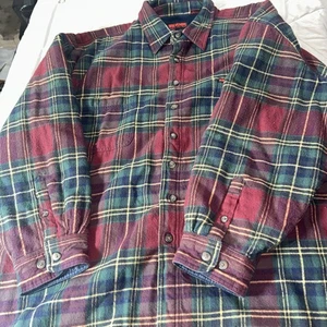 Chaqueta forrada de vellón a cuadros vintage Wolverine para hombre 3XL borgoña/amarillo/azul - Imagen 1 de 10