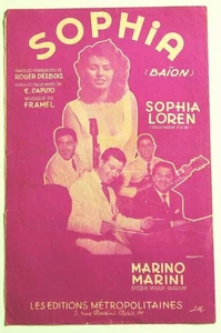 Partition vintage sheet music MARINO MARINI : Sophia * 50's Loren - Picture 1 of 2