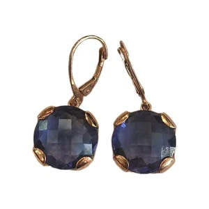Beautiful Ag 925 Tanzanite Earrings in Gold Vermile  - Picture 1 of 4