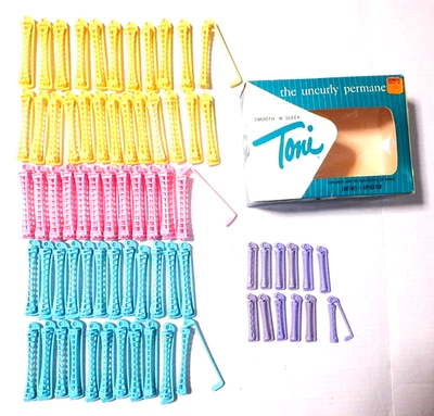 Vintage Toni Smooth N Sleek Uncurly Perm Hair Curvers Curlers 81 Total 1970s - Image 1 of 4