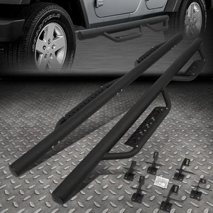 FOR 07-18 JEEP WRANGLER/JK 4DR 3" ROUND TUBING DROP SIDE STEP BAR RUNNING BOARDS - Picture 1 of 6