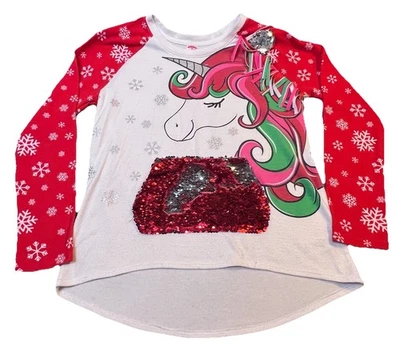 Suéter de Navidad Feo Holiday Time con Poni Niñas Talla XL Blanco y Rojo Foto 1 de 4