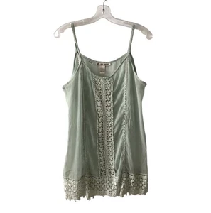 Y2K Babydoll Dress Mini Semi Sheer Sz Small Sage Green Crochet Coconut Girl Cute - Bild 1 von 11