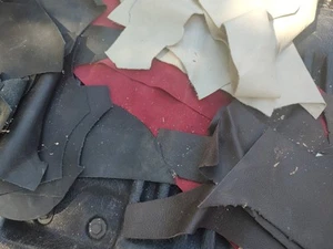 2lb 13oz Scraps Leather Crafts Assorted White Brown Black -Pink Suede #VTG - Picture 1 of 2