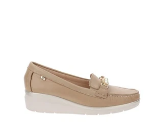 Valleverde Scarpe VV11055 Mocassini Donna in Pelle Beige - Foto 1 di 8