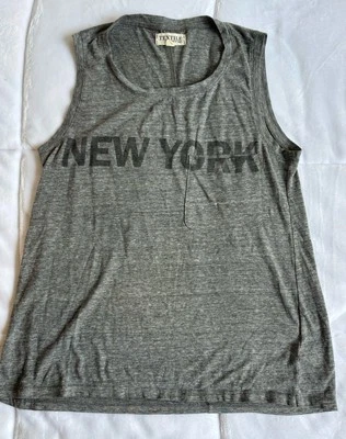 Elizabeth And James Textile Gray New York Slub Cotton Pocket Tank Top Size XS - Image 1 of 4