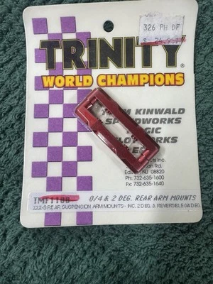Vintage Trinity Losi XXX-S Rear Suspension Arm Mounts 0/4 2 Degree Red TMF1108 - Image 1 of 2
