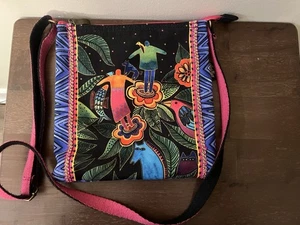 Laurel Burch Spirit In Bloom Crossbody Purse Bag Cat Dog Bird Flower - Picture 1 of 8
