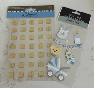 Keepsake Baby Boy 3-D Die Cut Scrapbook Memory Letter Block Stickers - Picture 1 of 5