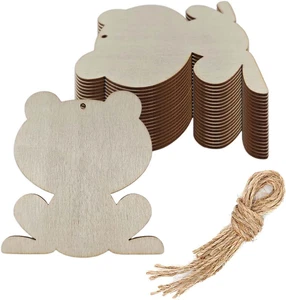 20 Stck. Frosch Holz Zum Selbermachen Handwerk Ausschnitte Rohling Holz Frosch Form Hängende Ornamente Wi - Bild 1 von 7