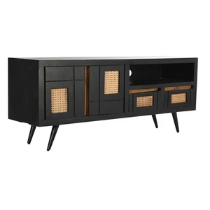 TV-Möbel DKD Home Decor Schwarz Rattan Mango-Holz [145,5 x 40,5 x 60 cm] - Bild 1 von 10