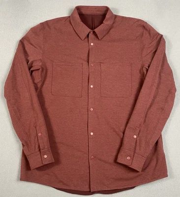 Lululemon Soft Knit Overshirt Snap Button Long Sleeve Button up Mens Large Red - Image 1 of 4