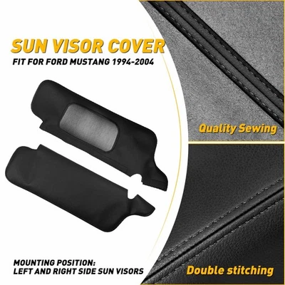 Front Left+Right Side Black Sun Cover Visor Trim For Ford Mustang 2004 1994-2003 Foto 1 de 4