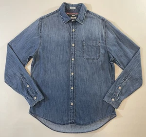 Tommy Hilfiger Custom Fit Indigo Yarns Blue Denim Shirt, Men's Medium, D16GY8 - Picture 1 of 8