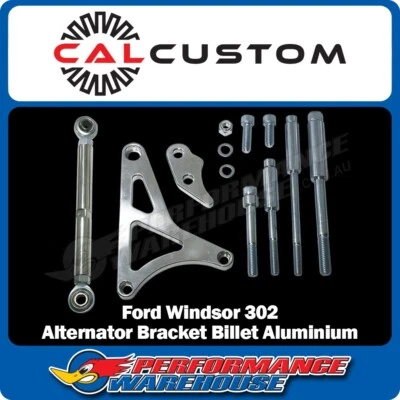 Cal Custom Ford 302 Polished Aluminium Alternator Bracket - Image 1 of 2