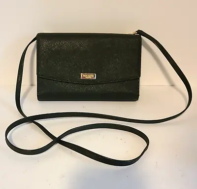Kate Spade New York Crossbody Organizer Wallet Purse Black Saffiano Leather • 49.99€