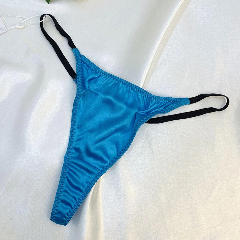 3 pares/lote de bragas de bikini de seda pura tejidas para mujer talla S M L Foto 1 de 4