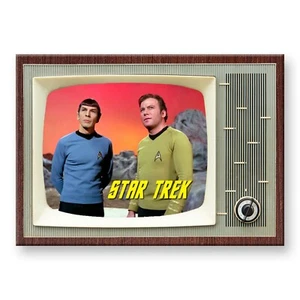 STAR TREK TV Show Classic Retro TV 3.5 inches x 2.5 inches FRIDGE MAGNET - Picture 1 of 2