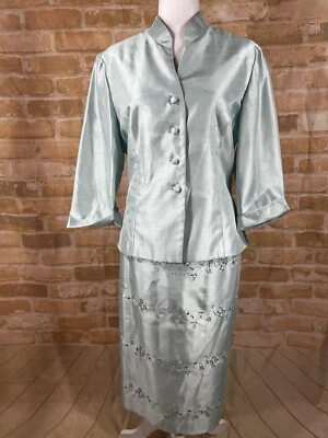 Traje Jessica Howard verde menta talla 12 Foto 1 de 4