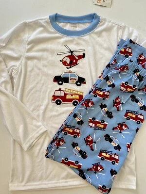 NUEVO CON ETIQUETAS Niños 10-12 Gymboree Vehículos de Emergencia GIMMIES 2 piezas Ropa de Dormir Larga Pijama Foto 1 de 3