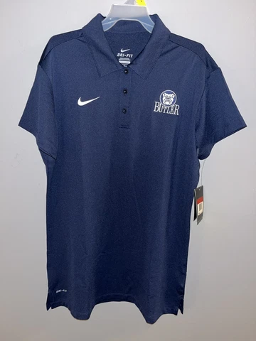 NWT Nike Dri Fit Womens L Butler Bulldogs Stitched Logo Polo Shirt Cover