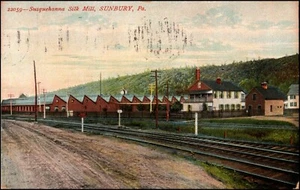 Susquehanna Silk Mill, Sunbury PA Pennsylvania Postkarte um 1909 - Bild 1 von 2