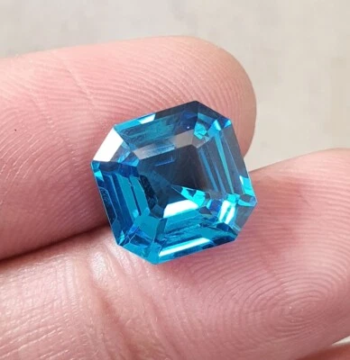 10.10Ct Flawless Octagon Cut Lab Grown Blue Paraiba Spinel AAA Quality Loose Gem - Image 1 of 4