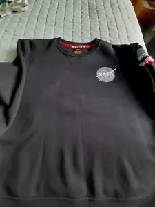 Men’s Black Alpha Industries Sweatshirt Size Large  - Picture 1 of 6