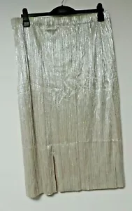 ASOS CURVE Shimmer Plisse Pleated Midi Skirt Size UK 22 rrp £25 NH003 BB 10 - Picture 1 of 3