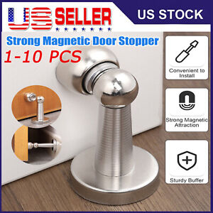 1-10Pcs Magnetic Door Stop Holder Home Safety Stopper Guard Fitting Screws Catch