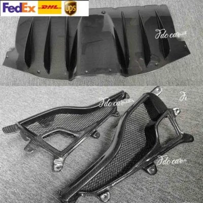 For Ferrari 458 Italia Spider Carbon Fiber Rear Bumper Lip Diffuser Fog Light - Imagen 1 de 4