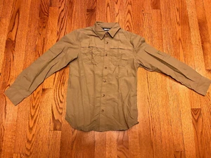 REI Sahara Boys HIKING SHIRT 10-12 Medium Gray or Khaki Long Sleeve Nylon M - Picture 1 of 42