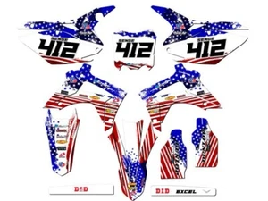 2014-2017 CRF 250 R MERICA Usa Senge Graphics Kit Compatible with Honda - Picture 1 of 10
