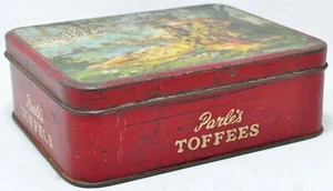 Vintage Ad Sign Printed Tin Box Parle Toffees Original Old Nice Subject Colors - Picture 1 of 10