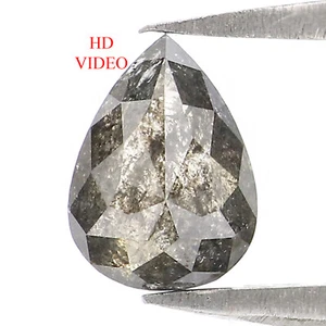 Diamante natural suelto en forma de pera 0,74 quilates 6,75 mm sal y pimienta diamante LQ2936 - Imagen 1 de 8